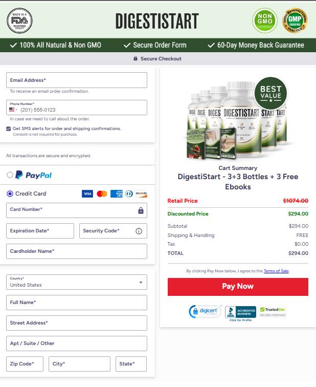 DigestiStarts  - Secure checkout